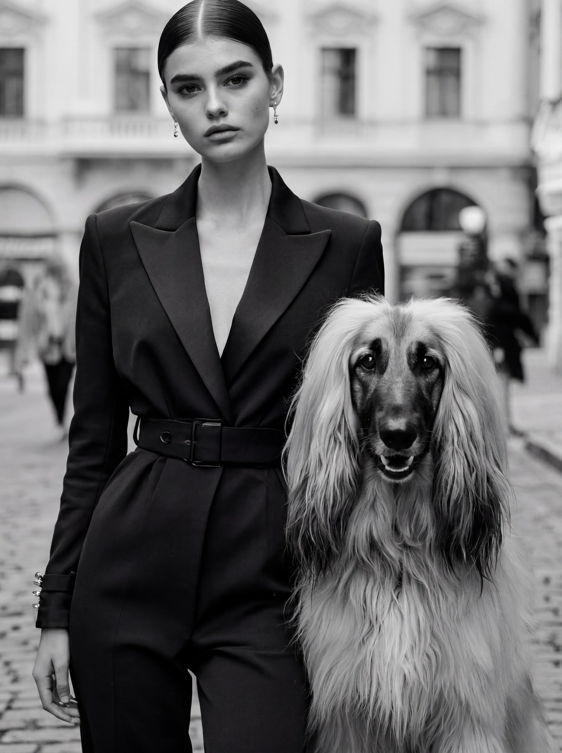 An Afghan Hound photographed in the Paw Fancy West Hollywood studio